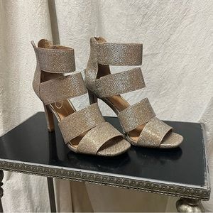 (New) Jessica Simpson Gold Sparkle Mesh Heels